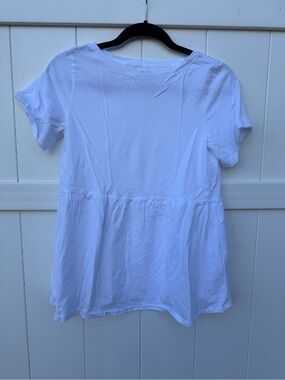 Women's GAP Maternity white Short-Sleeve Peplum Top